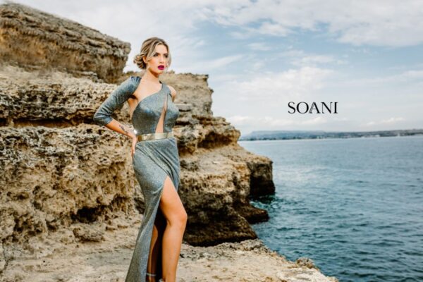 Abito Soani glitter monospalla